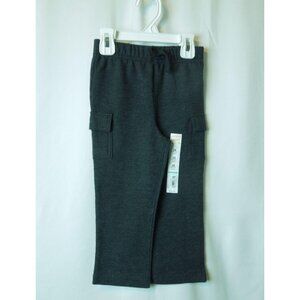 Baby Boy Jumping Beans French Terry Cargo Open Leg Pants Black Ore Size 24M